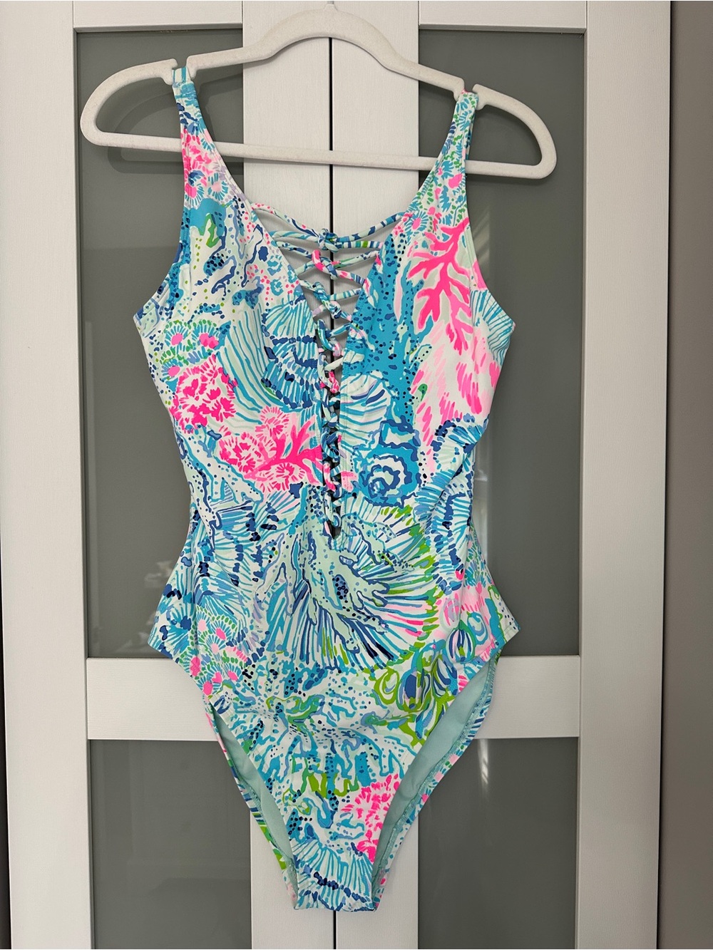 Lilly Pulitzer Lattice Swimsuit Sink or Swim Size 6